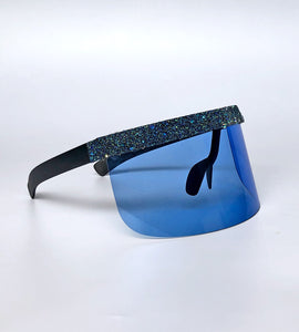 Razzle Strip Visor in Blue-visor-Festival Fashion & accessories Peach Pops