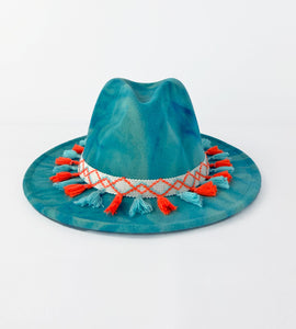 Blue Oj Marble Fedora-Festival Fashion & accessories Peach Pops