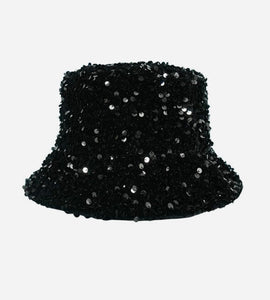 Bucket Hat in Black Sequin-Festival Fashion & accessories Peach Pops