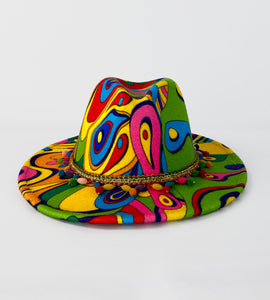 Colour Block Fedora-Festival Fashion & accessories Peach Pops