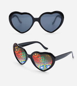 Diffraction glasses in black hearts-eyewear-Festival Fashion & accessories Peach Pops