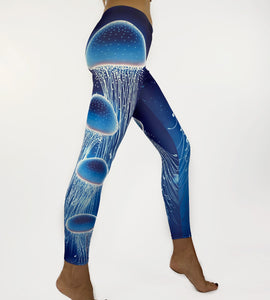 Jellyfish Unisex Leggings-leggings-Festival Fashion & accessories Peach Pops