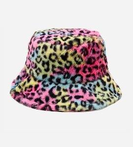 Bucket Hat in Faux Fur Wild Animal-Festival Fashion & accessories Peach Pops