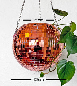 Disco Ball Hanging Plant Pot in Blush