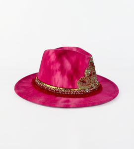 Pink Badge Fedora-Festival Fashion & accessories Peach Pops