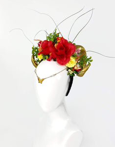 Aries Horns in Magic Garden-headpiece-Festival Fashion & accessories Peach Pops