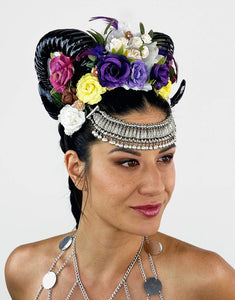Aries Horns in Periwinkle-headpiece-Festival Fashion & accessories Peach Pops
