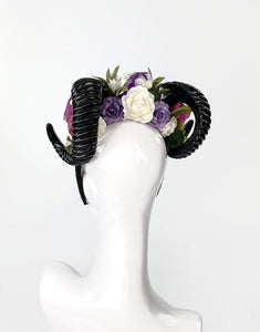 Aries Horns in Periwinkle-headpiece-Festival Fashion & accessories Peach Pops