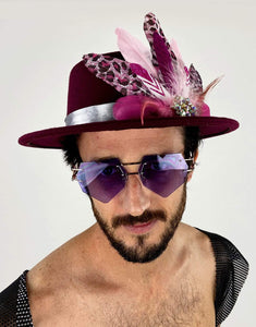 Cheetah Bling Brim Hat-hats-Festival Fashion & accessories Peach Pops