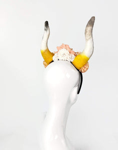 Covet Me Horns in Natural Daze-headpiece-Festival Fashion & accessories Peach Pops