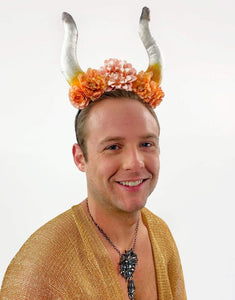 Covet Me Horns in Natural Daze-headpiece-Festival Fashion & accessories Peach Pops