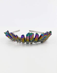 Diadem Crystal Crown in Oilslick-headpiece-Festival Fashion & accessories Peach Pops