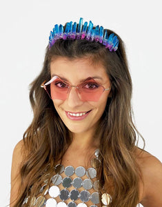 Diadem Crystal Crown in Bubblegum-headpiece-Festival Fashion & accessories Peach Pops
