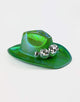 Disco Cowboy Hat in Holographic Green-hats-Festival Fashion & accessories Peach Pops
