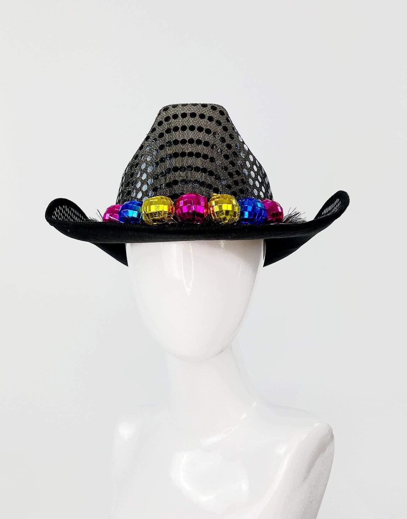 Chapeaux de fête Disco Ball Cowboy Hat fait à la main personnalisé miroir  verre Cowboy chapeau pour fête rassemblement spectacle Rave mode Disco Ball