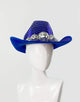 Disco Cowboy Hat in Sequin Blue-hats-Festival Fashion & accessories Peach Pops