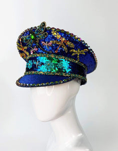 Dragonfly Shimmer Scale Captains Hat-hats-Festival Fashion & accessories Peach Pops