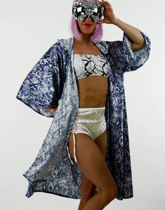 Festival Kimono in Blue Snake-Kimono-Festival Fashion & accessories Peach Pops