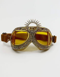 Golden Sun Aviator Dust Proof Goggles-Goggles-Festival Fashion & accessories Peach Pops