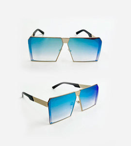 Hip To Be Square Glasses in Blue Mirror-eyewear-Festival Fashion & accessories Peach Pops