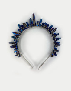 Liberty Crystal Crown in Deep Night-headpiece-Festival Fashion & accessories Peach Pops