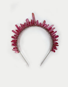 Liberty Crystal Crown in Magenta-headpiece-Festival Fashion & accessories Peach Pops