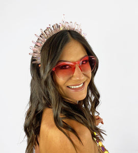 Liberty Crystal Crown in Rose Water-headpiece-Festival Fashion & accessories Peach Pops