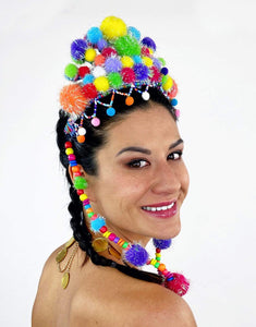 Light UP Twirl My Pom Pom in Glam Pop-headpiece-Festival Fashion & accessories Peach Pops