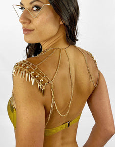 Militant Collar in Gold-body jewellery-Festival Fashion & accessories Peach Pops