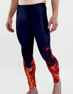 Phoenix Fire Unisex Leggings-leggings-Festival Fashion & accessories Peach Pops