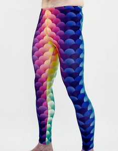 Rainbow Trout Unisex Leggings-leggings-Festival Fashion & accessories Peach Pops