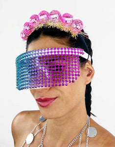 Studded Visor in Pink & Blue-visor-Festival Fashion & accessories Peach Pops